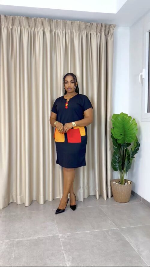 Classic shift dress with statement pockets