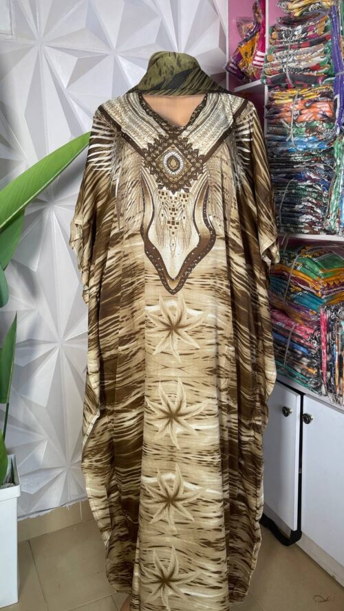Chiffon maxi bubu with scarf 004