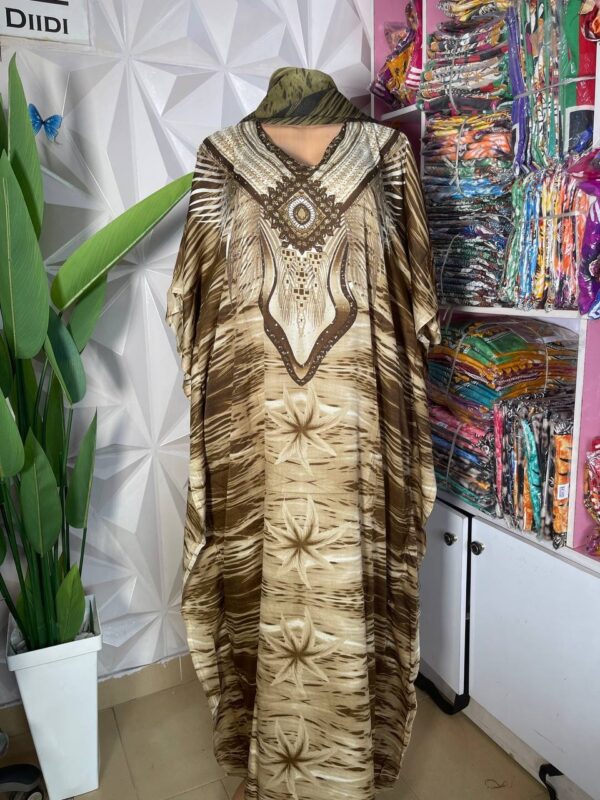 Chiffon maxi bubu with scarf 004