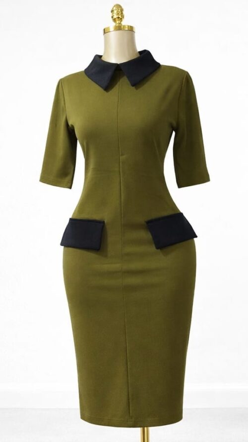 Executive olive office dress