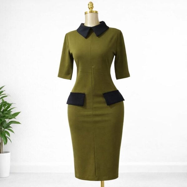 Executive olive office dress