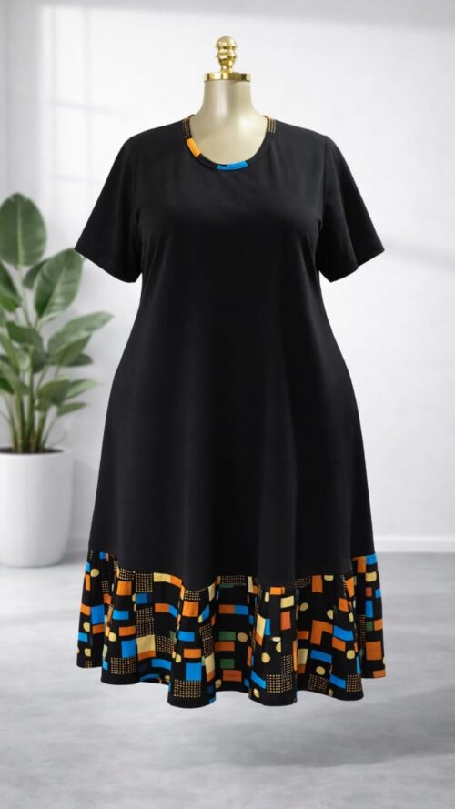 f2c76e7d-2140-4e9b-b0a8-de952f6ed043 Elegant plus size Flare Dress
