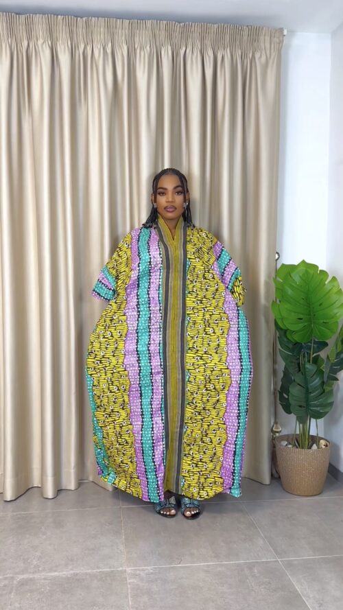 Long Ankara with aso Oke 0024