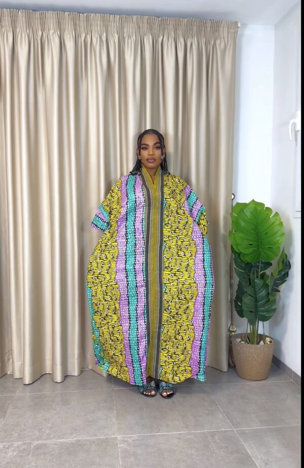 Long Ankara with aso Oke 0024