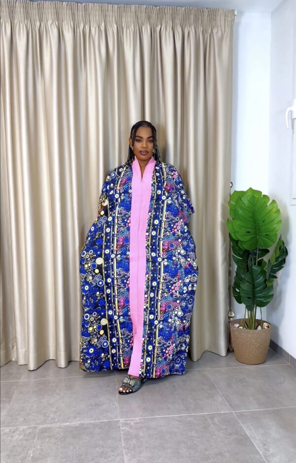 Long Ankara bubu with aso Oke 0022
