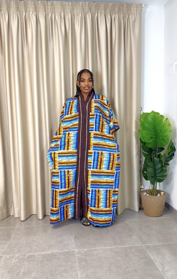 Long Ankara with aso Oke 0021