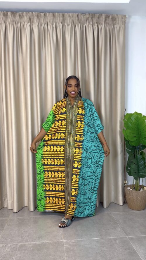 Long Ankara with aso Oke 0021