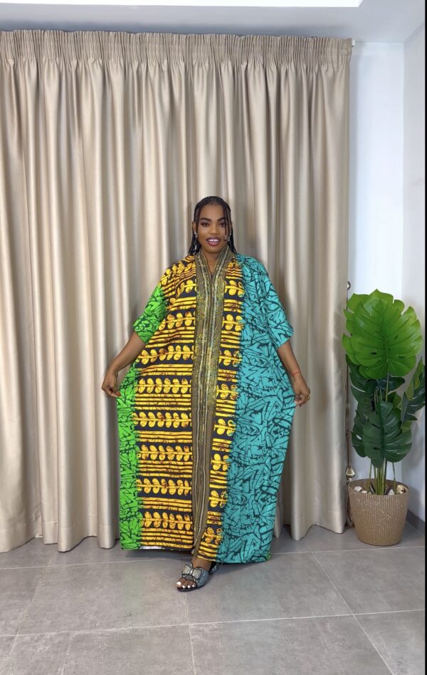 Long Ankara with aso Oke 0021