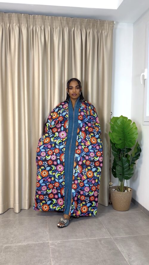 Long Ankara with aso Oke 0019