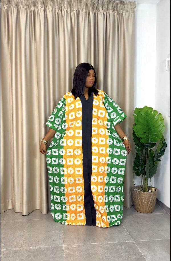 Long Ankara with aso Oke 0018