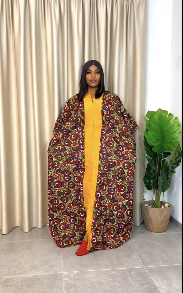 Long Ankara bubu with aso Oke 0017