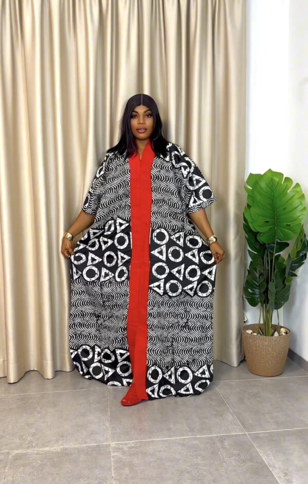Long ankara with aso Oke 0012