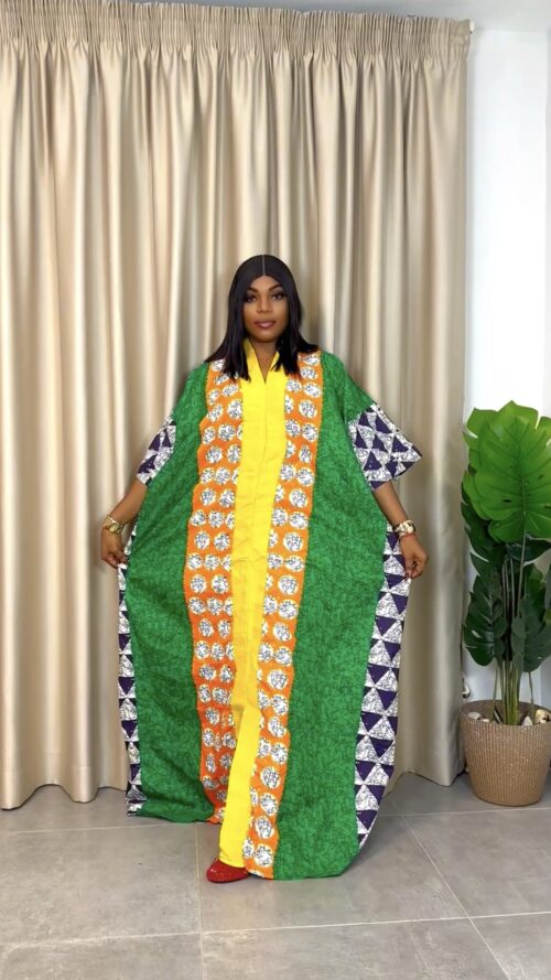 Long Ankara with aso-oke 008