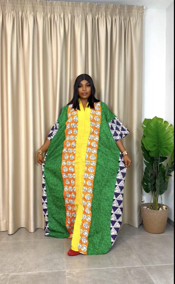 Long Ankara with aso-oke 008