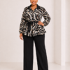 Plus-size Printed two-piece trouser set